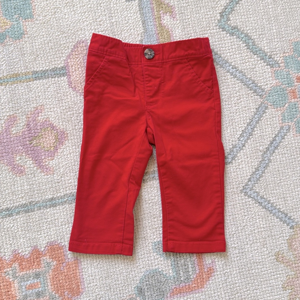 Old Navy Red Slacks 3-6 months